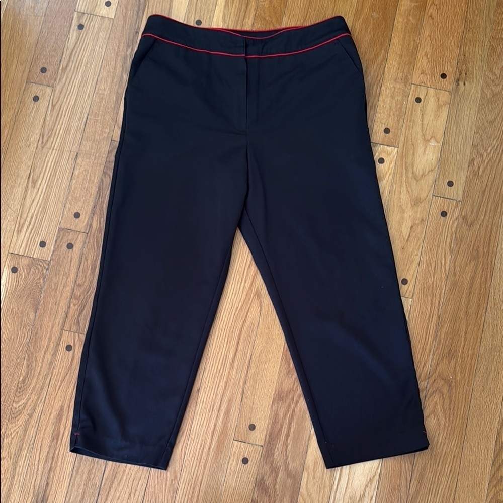 Tail Black Golf Pants with Red Trim Women's Size 12 Cropped with Pockets